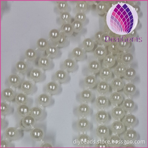 wholesale decorative connecting necklace 6mm ABS plastic imitation pearl round chain sold by kilograms for clothing